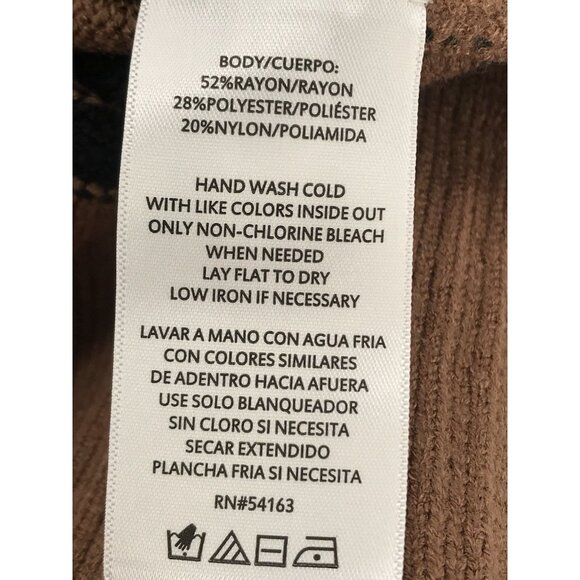 DKNY Sweater Womens Size Small Brown Black Striped 1/4 Zip Long Sleeve Ladies - Picture 9 of 9